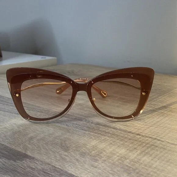 CHLOE Boho Butterfly CE175S 749 Peach Brown Pink Gradient 63mm Sunglasses (#675) - Picture 9 of 15